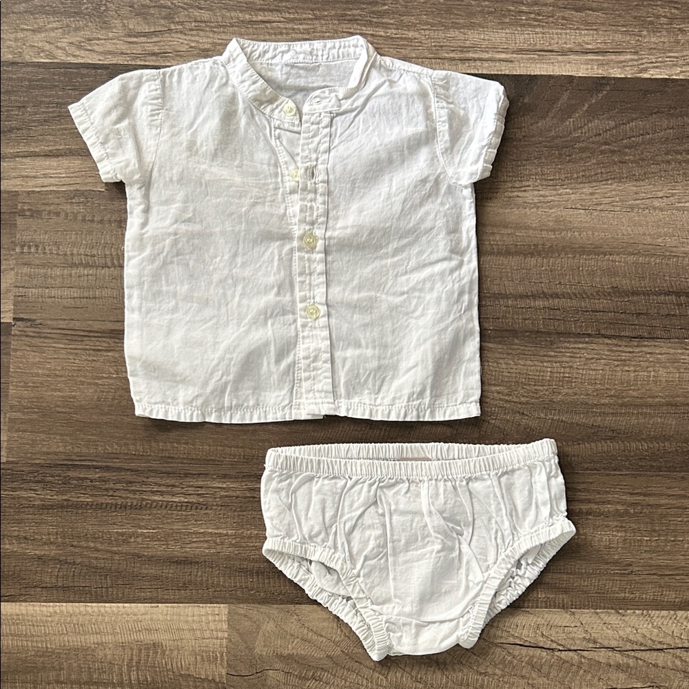 Gymboree White Shirt and Bottoms Set